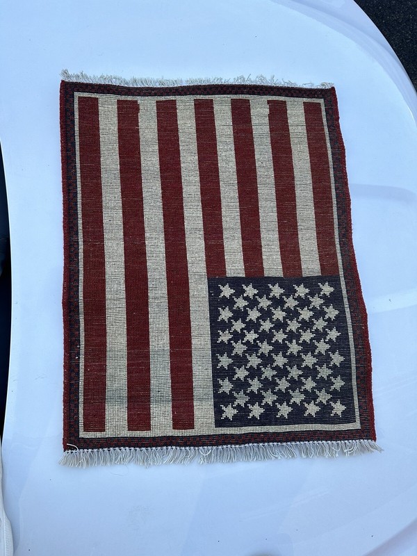 Vintage Hand Made American Flag Rug gallery