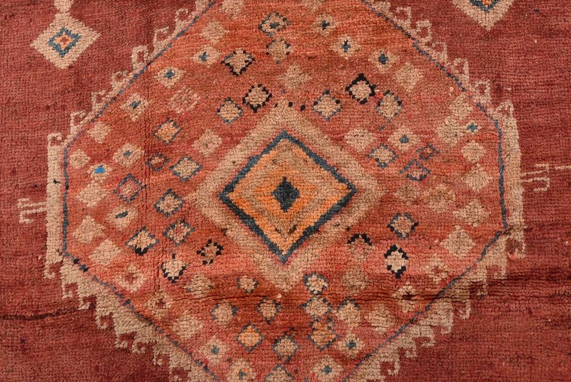 Vintage Tribal Runner 4’1” x 11’4” Red Wool Geometric Hand-Knotted Oriental Rug gallery