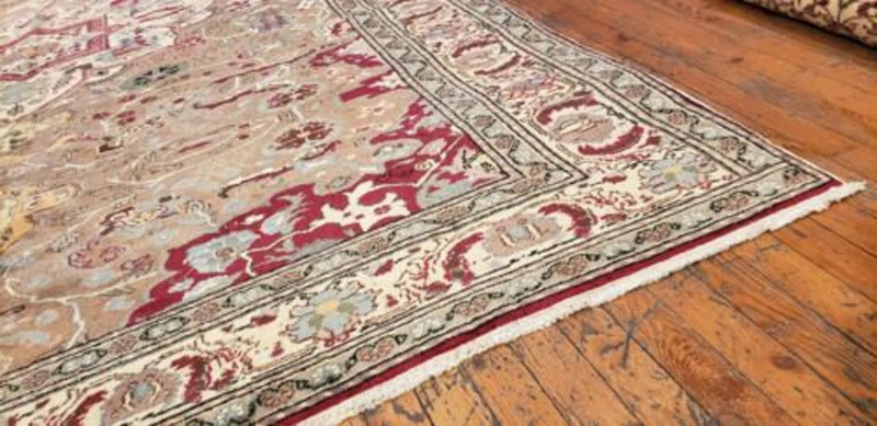 Exquisite 1930-1939s Antique Wool Pile,Vegy Dyes Floral Hereke Rug 6'7" x 10' gallery