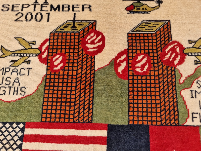 Afghan Rug Handmade War Rug Afghan Tribal 9/11 Rug knottad made wool Rug gallery