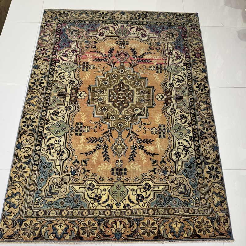 4x6 Antique Persian Area Rug, Hand Knotted Floral Oriental Carpet gallery