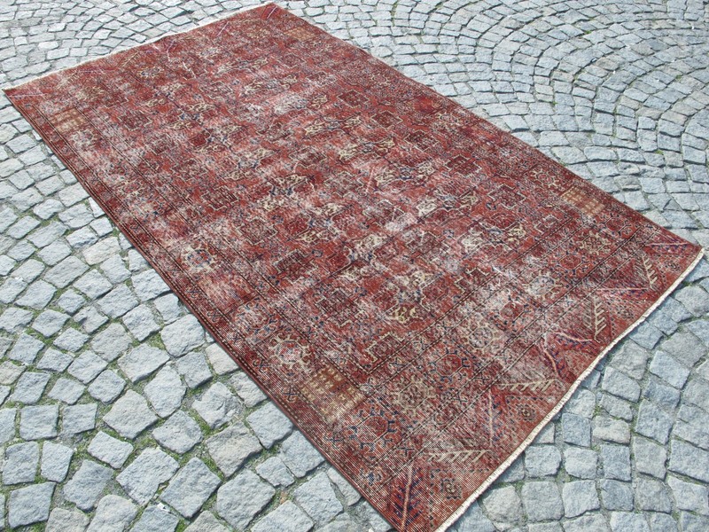 Authentic Vintage Turkish Rug Hand-knotted Wool Carpet distressed boho aesthetic gallery