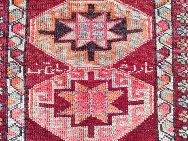 Rare Antique rug 3x10, Turkish runner 3x10 vintage, Heriz rug, Herki rug red gallery