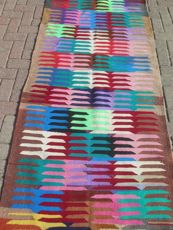 Vintage Turkish Kilim Runner, Hallway Rug, Carpet Runner, Aisle Rug Long 39"x96" gallery