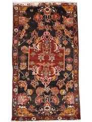 Semi-Antique Distressed Floral Classic Wool Oriental Rug Entryway Carpet 5×9 Ft