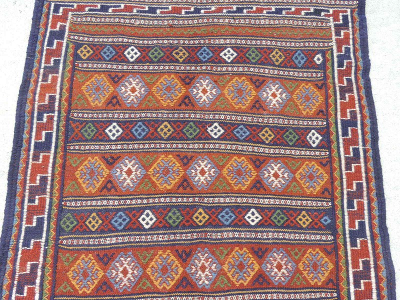 4x8ft. Vintage Sumak Flatweave Tribal Wool Rug gallery