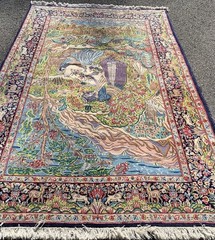 Lavar Pictorial Rug Size 5.1×8.2 Ft Circa 1960’S