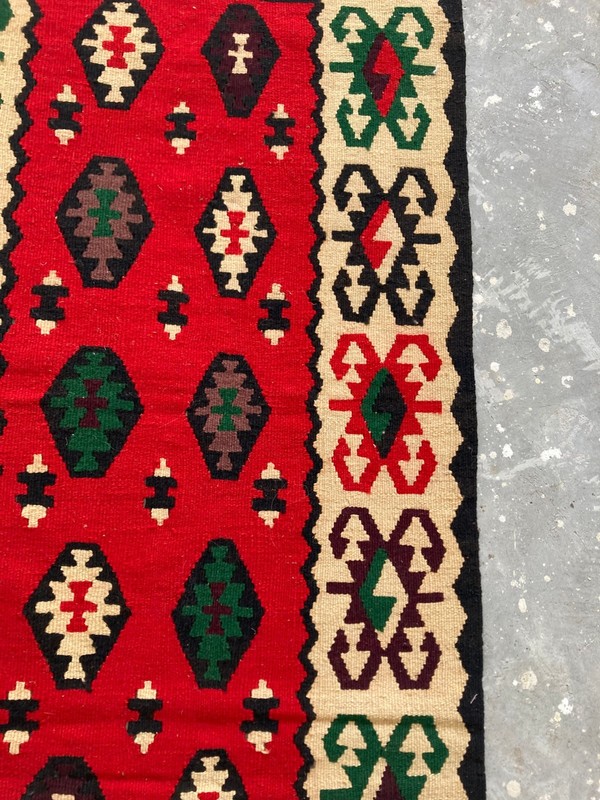 Vintage Traditional Turkish Handcrafted Kilim Rug for Home Décor 138x68 cm gallery