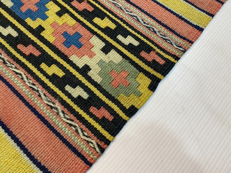 2x5 ft Turkish Geometric Runner Handwoven Hallway Wool Tribal Bedroom Kilim Rug gallery