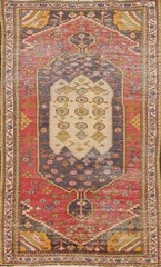 Handmade Tribal Area Rug 4×7 Ft Hand-Knotted Vintage Distressed Oriental Carpet