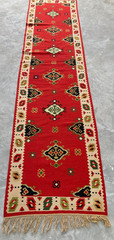 Vintage Traditional Handcraft Turkish Kilim Rug for Home Décor 296×71 cm