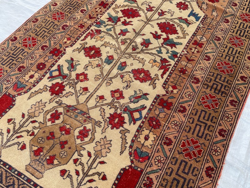 3x5 ft Handmade Low Pile Turkish Traditional Afghan Geometric Antique Tribal Rug gallery