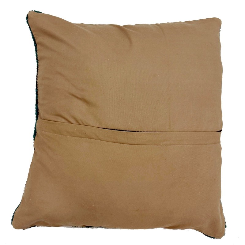 Authentic Overdyed Carpet Cushion Wool Accent Pillow 1.4x1.2 ft gallery