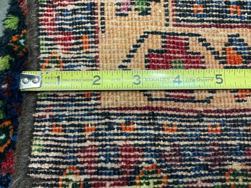 NICE! Hand Knotted Vintage geometric Wool Area Rug 7' X 4'9" Estate Find! #8 gallery