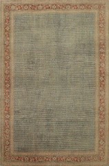 Antique Vegetable Dye Area Rug 9×11 Paisley Blue Wool Hand-made Classic Carpet