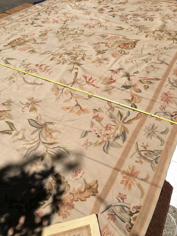 SOLD STARK ORIENTAL RUG HAND MADE NEEDLEPOINT LOTUS FOUR SEASONS 16'10x11'10" gallery