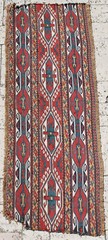 Caucasian Rug 14”x39” +100 Age ANTIQUE Fragment Sumak Kilim 37x101cm