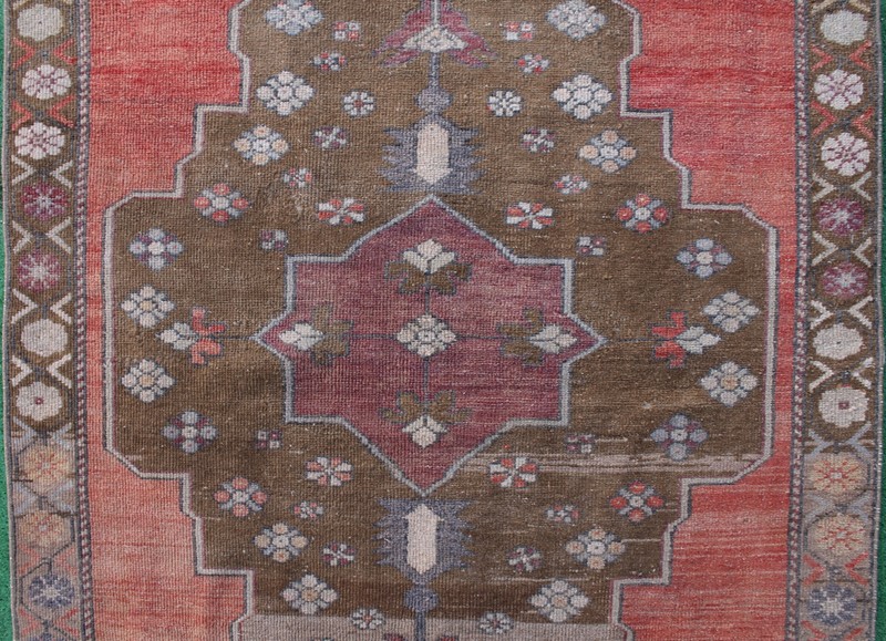 Turkish Rug 51''x110'' Vintage Light Muted Color Rug Oushak Carpet 132x287cm 4x9 gallery