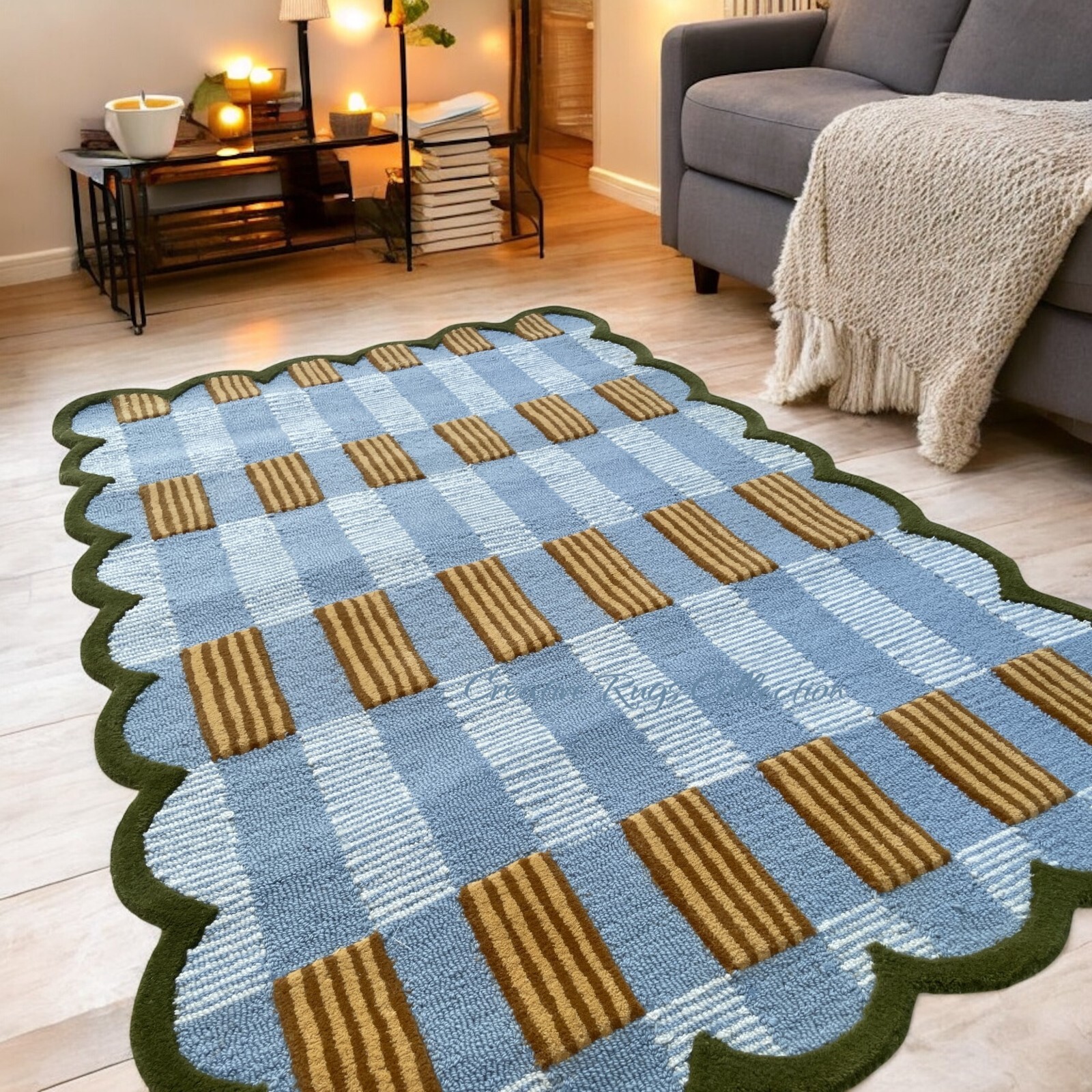RUG | HANDMADE SCALLOPED RUG | PLIAD RUG MODERN HANDMADE RUG WITH CUSTOMISATION gallery