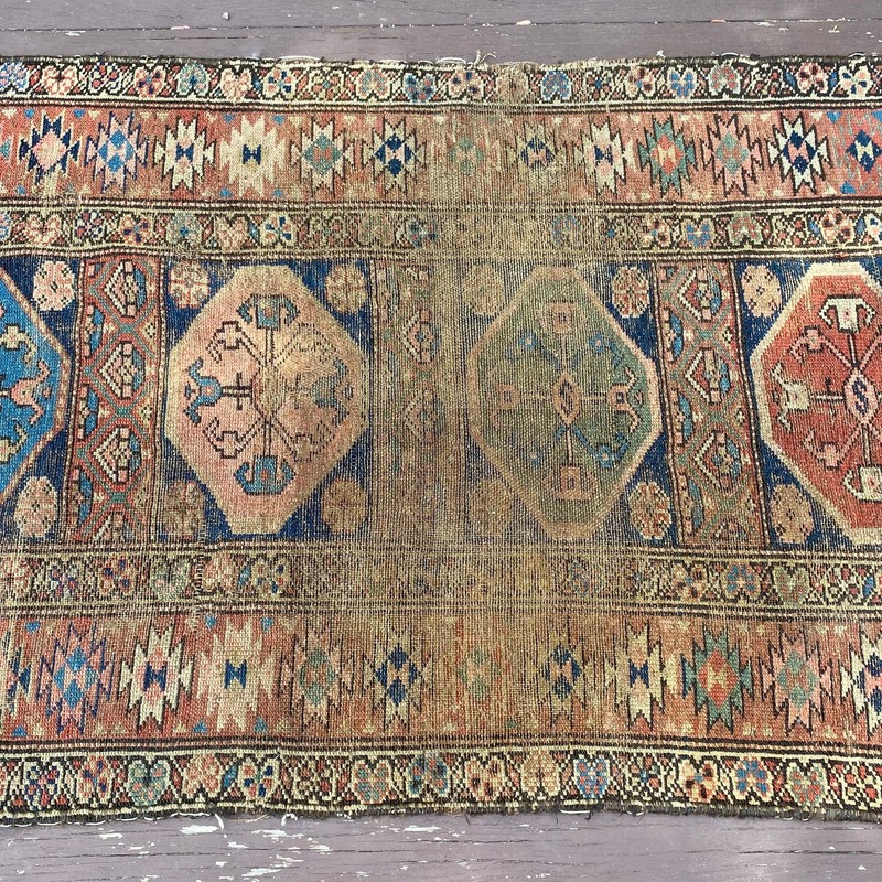 Antique Rug 3' 1 x 4' 8 Blue Hand Knotted Tribal Oriental Rug gallery
