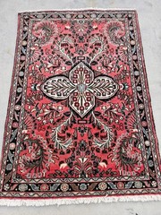 3x5ft Handmade Middle Eastern Lillihan Wool Rug