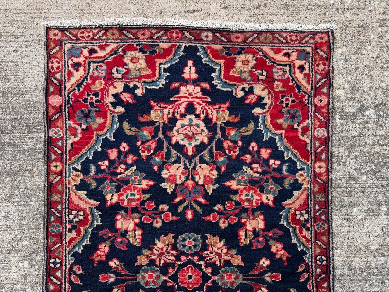 2x9 BLUE VINTAGE RUNNER RUG HAND-KNOTTED ANTIQUE ORIENTAL handmade navy 2x8 2x10 gallery