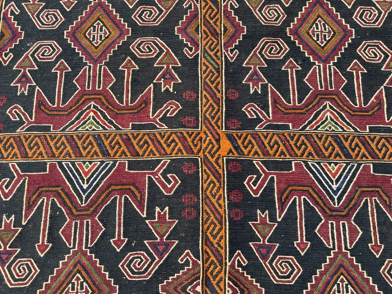 4'10 x 7'2 ft Vintage Hand Woven Maldari Kilim Rug Tribal Flat Weave Decor Rug gallery
