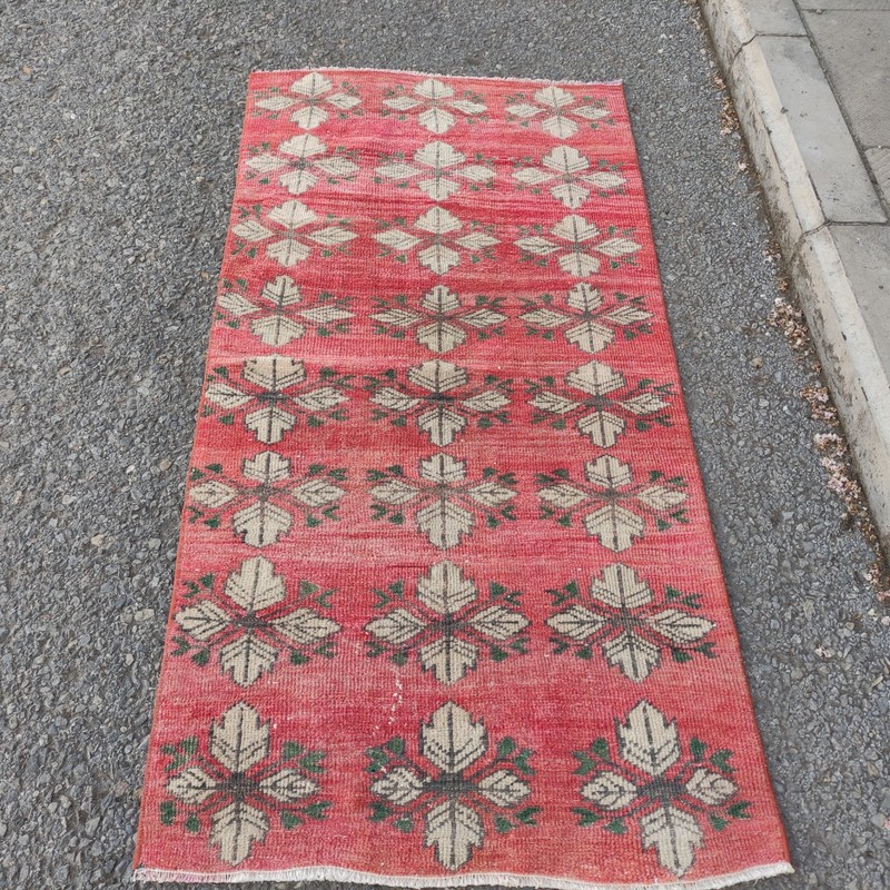 Turkish Rare pattern Old Area Rug 2.76 x 5.45 ft, 3x5 Kitchen Carpet 84 x 166 cm gallery