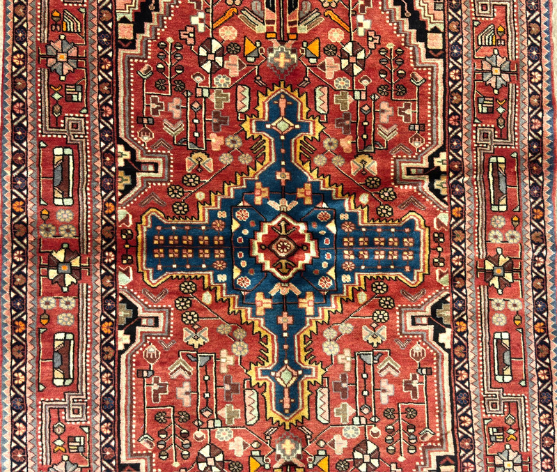 Vintage Nahavand Tribal Hand Knotted Wool Area Rug 5x7 Rust Oriental Geometric gallery