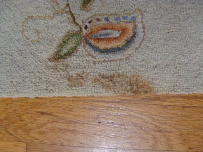 Vintage 1970's Folk Art Gertrude Buttery Floral Hooked Rug gallery