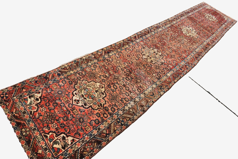 2'9"x13'9" ANTIQUE HAND KNOTTED CAUCASIAN TABRIZi SERAPE TRIBAL WOOL RUG RUNNER gallery
