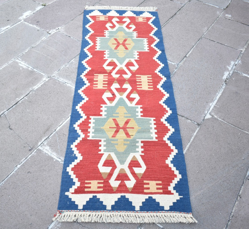 Turkish Rug 23'' x 68'' Vintage Anatolian Oushak Mini Hallway Rug Rare Size Rug gallery
