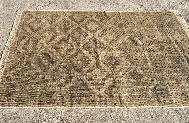 Vintage Beige Cicim Kilim Rug from Afyon, Turkey (268 cm x 186 cm) gallery