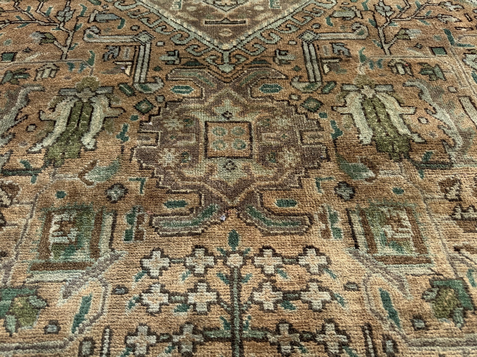 8x11 ANTIQUE ORIENTAL RUG HAND-KNOTTED VINTAGE handmade big muted persimmon 8x10 gallery