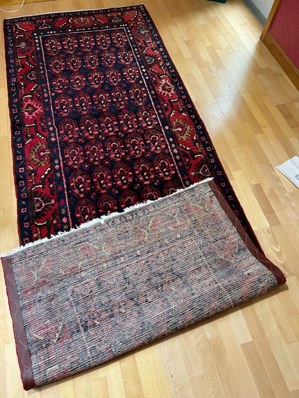 Vintage Oriental Carpet/Runner 100%Wool 10'4" x 3'9" Hand Knotted Vibrant Colors gallery