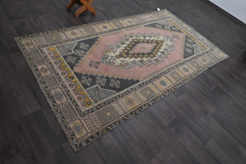 Oushak Turkish Vintage Rug 4x8 Kilim Rug Anatolian Handmade Boho Decor PEACH gallery