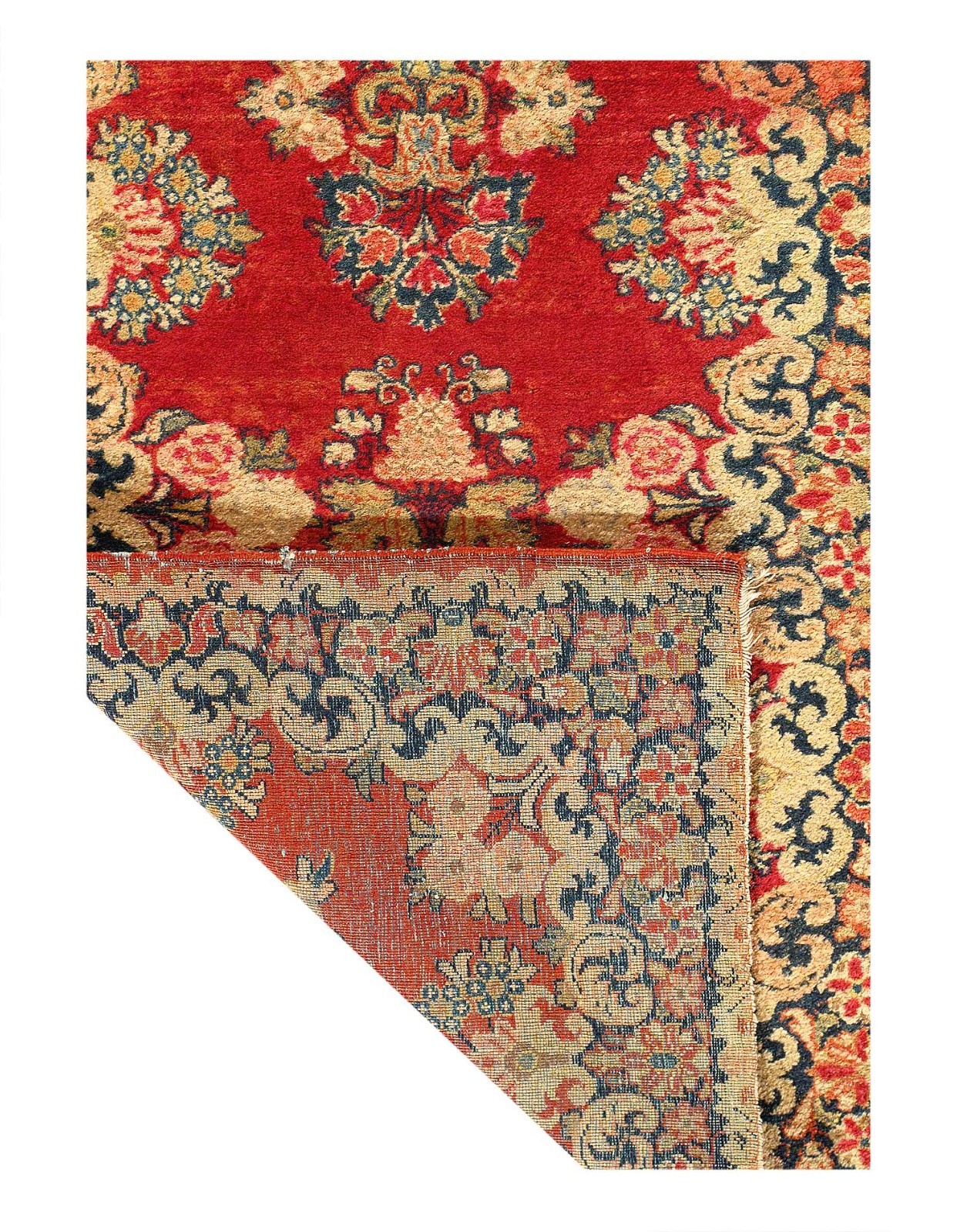 Red Color Hand Knotted Antique sarouk Runner 2'6'' X 11' gallery