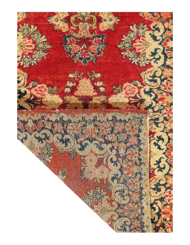 Red Color Hand Knotted Antique sarouk Runner 2'6'' X 11' gallery