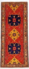 Vintage Ardebil Runner Rug 5×11 Hand Knotted Wool Tribal Geometric Oriental Rust