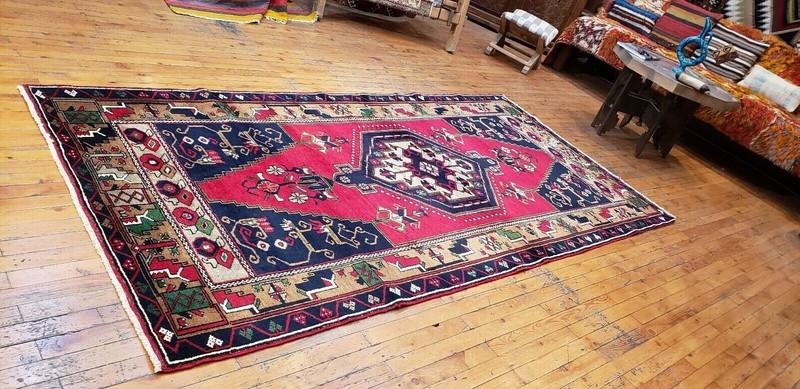 Antique Cr1930-1939s Multi-Colored Wool Pile Tribal Rug 4'x8'3" gallery