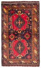 Vintage 3’11” x 6’9″ Traditional Hand Knotted Vegetable Dye Wool Area Rug