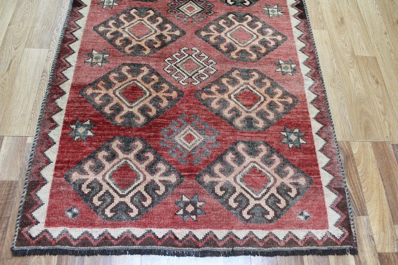 Antique Qashqai Tribal Wool Rug 218x110cm (7’2” x 3’7”) Hand Knotted Geometric gallery