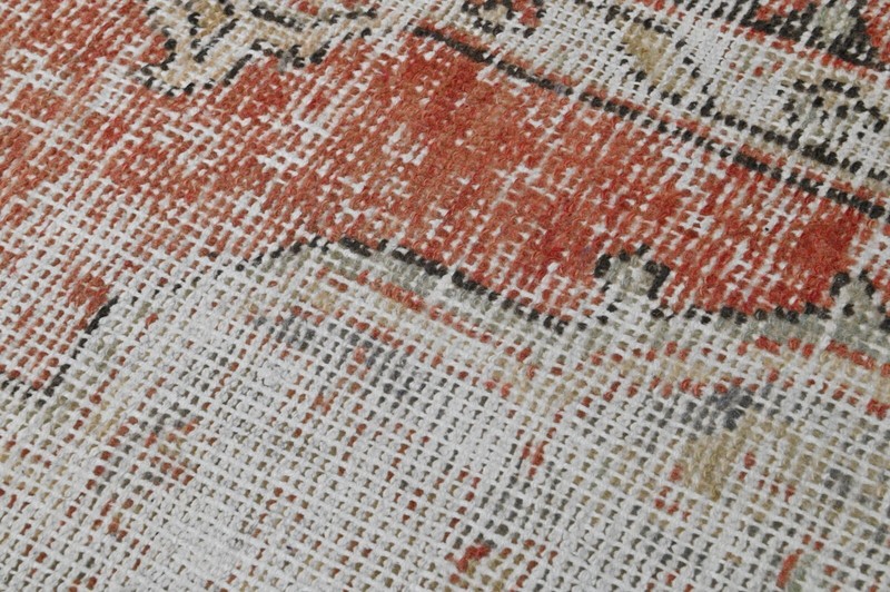 Vintage Turkish Runner Rug 2x5ft ORANGE Handmade Anatolian Oushak Hallway Wool gallery