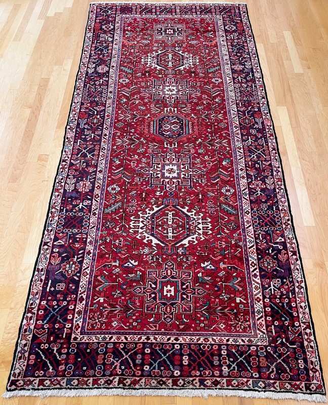 Vintage Heriz (Karaja Karajeh Krajeh) Hand-Woven Runner Rug 12' 7" x 5' 4" gallery