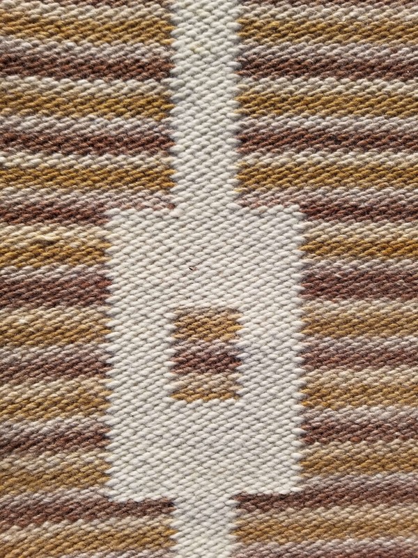 Vintage Traditional Handmade Swedish Wool Multicolor Kilim 203x132cm gallery