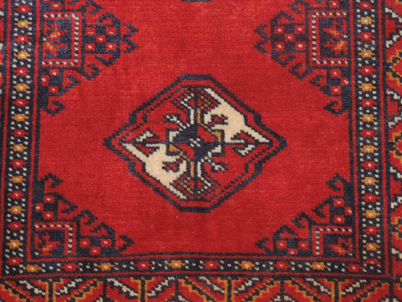 2x3ft. Handmade Turkoman Bokharra Wool Rug gallery