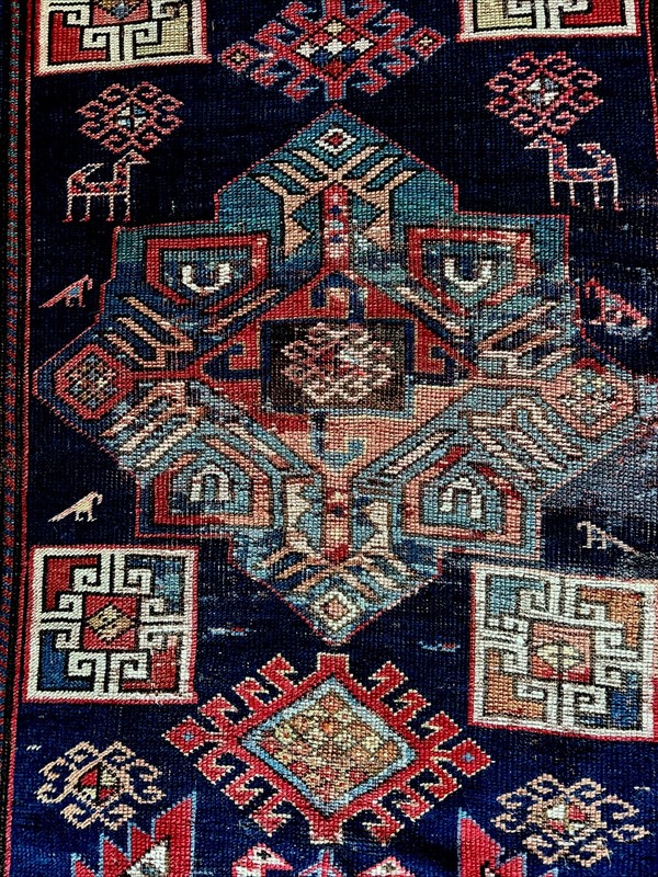 Antique Akstafa Caucasian Rug C. 1900, 100% Wool Classic Birds & Animal Figures gallery