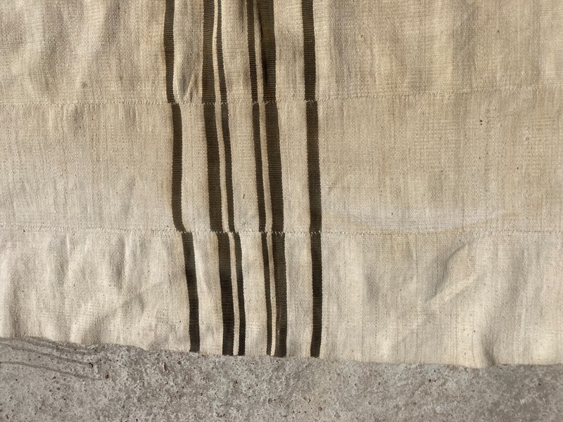 Vintage Handmade Moroccan Tribal Striped Wool Kilim Rug 201x136 cm gallery