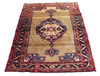 Medallion Geometric Vintage Turkish 3' 3" x 4' 8" Yellow Hand Knotted Area Rug gallery