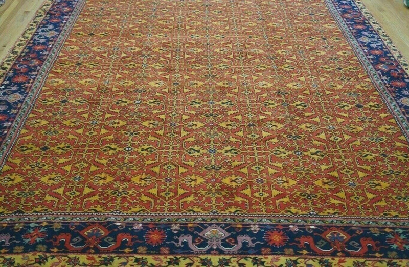 Exquisite Turkish Lotto Oushak Hand Knotted Wool Large Oriental Rug 10'7" x 17' gallery